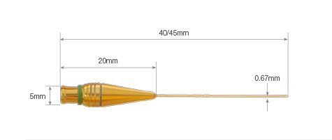 英国PA NH0200针式水听器，0.2毫米针水听器尺寸图